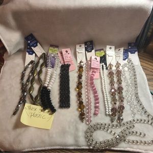 Multi-colored crafting jewelry making glass and plastic beads bundle